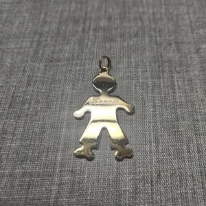 Vintage Gold Child-Shaped Charm Pendant – Engraved "Lonnie"